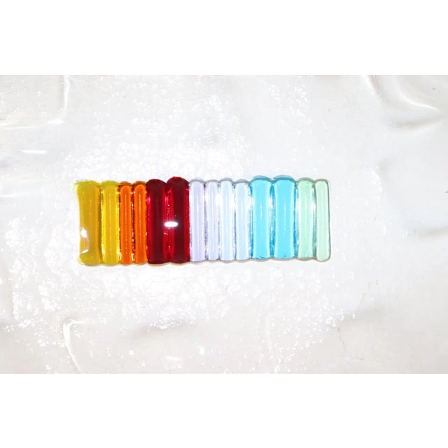 Glass "Iride" 1980s Itre Murano Art Glass Tiles Set of 4 For Sale - Image 7 of 12