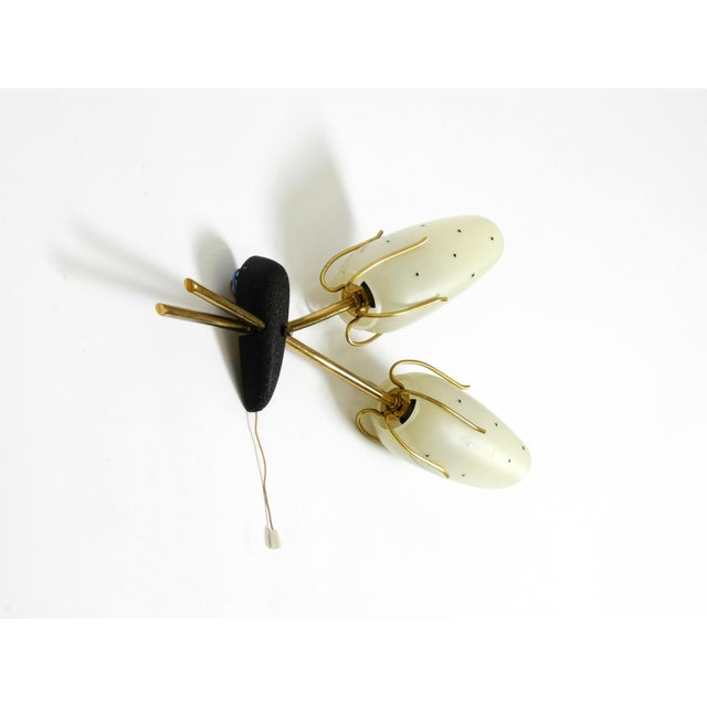 Mid-Century Modern Mid-Century Brass Wall Lamp with Painted Glass Shades, 1950s For Sale - Image 3 of 18