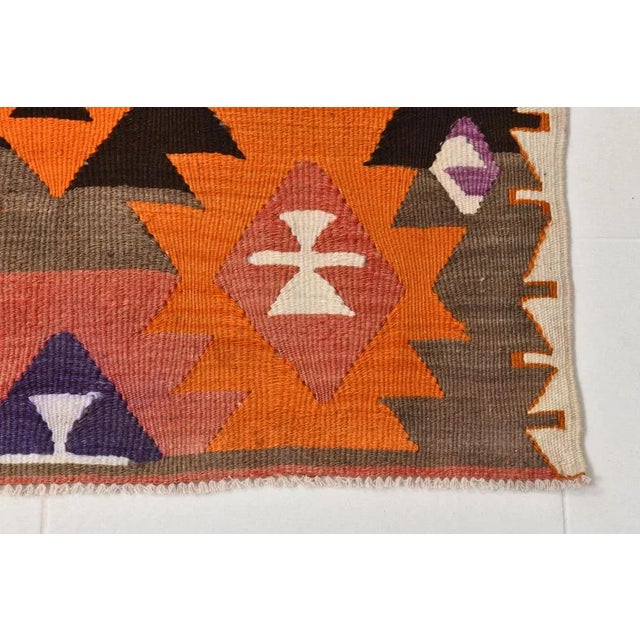 Handmade Kilim in Wool For Sale - Image 9 of 13