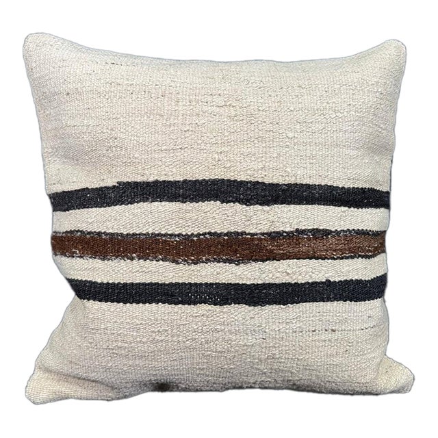 Turkish Hemp Pillow Cushion Natural Beige Black Cushion Cover 20x20 For Sale