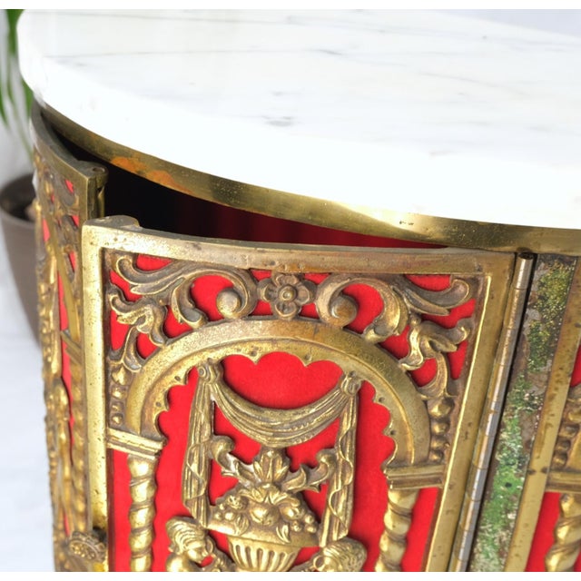 Demi Lune Bronze Ornaments Mount Decorated Petit Console Table w/ Chair Mint For Sale - Image 17 of 18