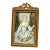 Early 19th Century Charming French Neoclassical Antique Portrait Miniature Painting Woman Blue Dress Luxury Home Decor For Sale