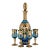 Vintage Venetian Tre Fuochi Turquoise Ombre Art Glass Decanter Set - Set of 5 For Sale