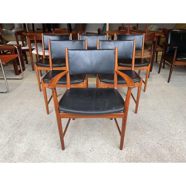Mid-Century Danish Dining Chairs by Kai Lyngfeldt Larsen for Vejen Polstermöbelfabrik, Set of 6 For Sale - Image 17 of 18