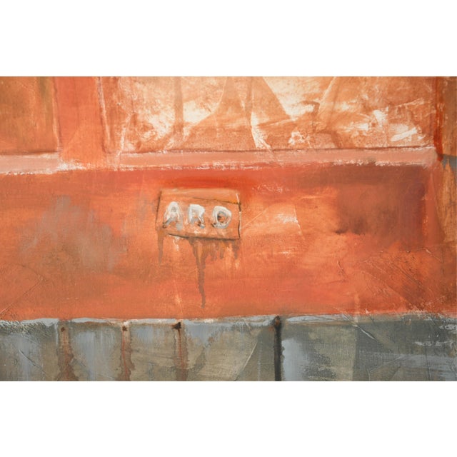 Brown Joellyn Duesberry, Large Colorado Modernist Oil Painting Wharf Street Plein Air New Orleans Street, 1976 For Sale - Image 8 of 13