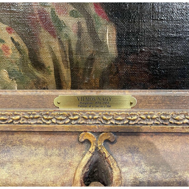 Early 20th Century Hungarian Framed Oil on Canvas Painting by Vilmos Nagy For Sale In Dallas - Image 6 of 12