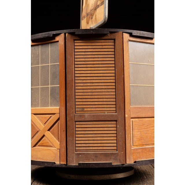 Vintage "Ponderosa Pine Woodwork" Revolving Panel Door Pos Countertop Display For Sale - Image 9 of 9