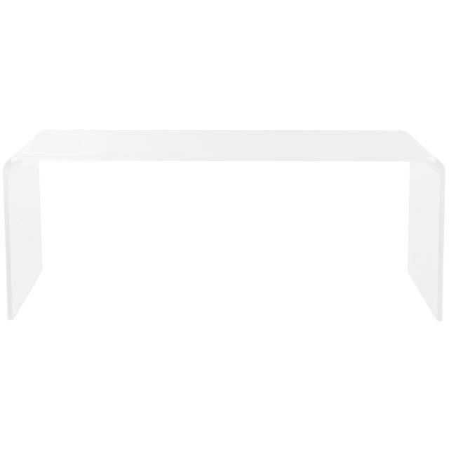 Plastic Contemporary Acrylic Coffee Table in Clear For Sale - Image 7 of 7