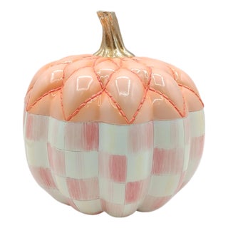 MacKenzie-Childs Rosy Check Fairytale Quilted Pumpkin For Sale