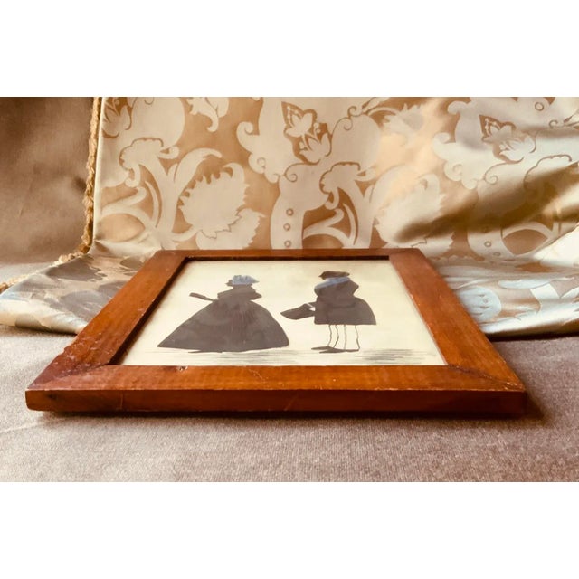 Early 19th Century Antique 19th Century American Double Silhouette Portrait, Wood Frame For Sale - Image 5 of 9