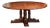 Mid-Century French Carved Walnut Pedestal Round Dining Table With Parquetry Top For Sale