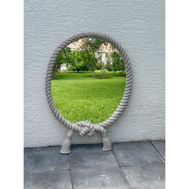 Vintage Rope Frame Oval Mirror With Tassel Detail For Sale In Tampa - Image 6 of 14