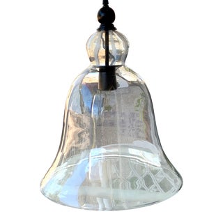 Restoration Hardware Clear Glass Bell Pendant Lights For Sale