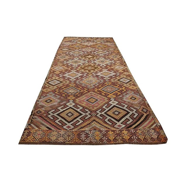Vintage Handwoven decorative kilim rug from Kars region of Turkey.Approximately 50-60 years old. In very good condition.
