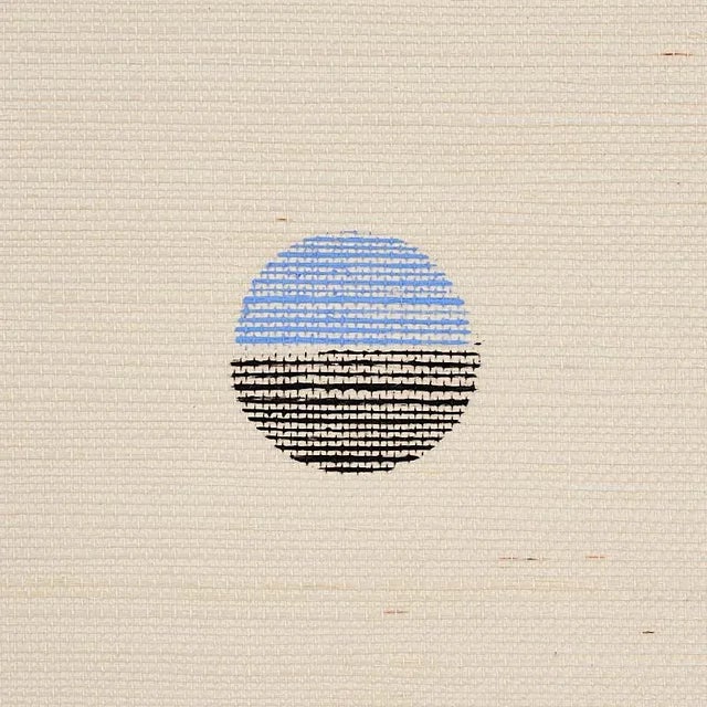 Mid-Century Modern Sample - Schumacher X Caroline Z Hurley Joshua Tree Hand Printed Sisal Wallpaper in Multi on Ivory For Sale - Image 3 of 4