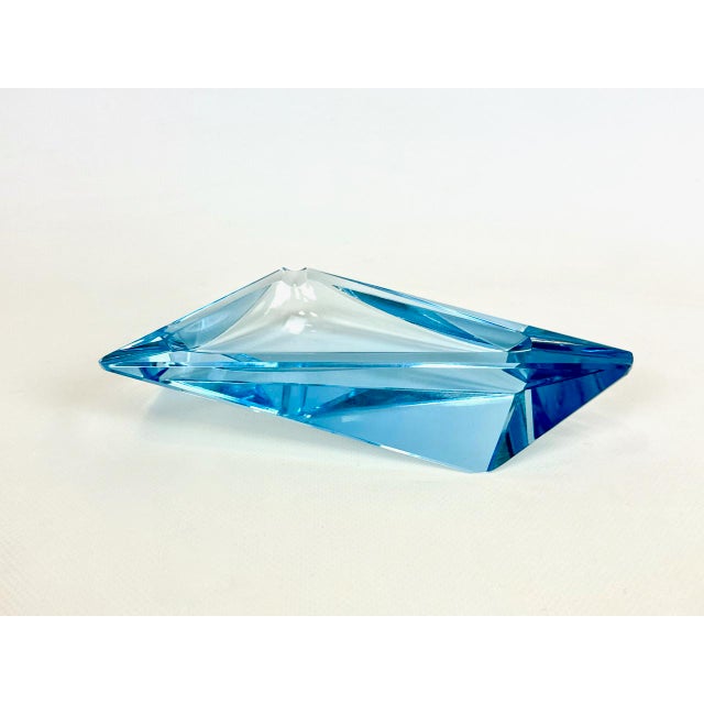 Art Deco Blue Glass Ashtray by Moser, 1930s For Sale - Image 14 of 14