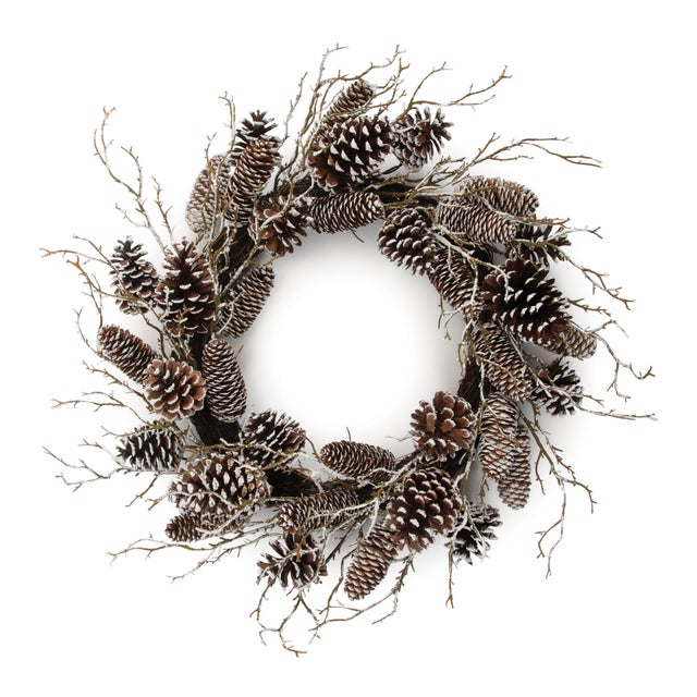 Create a warm and welcoming seasonal display with this Pine Cone and Twig Wreath. Designed with an artful mix of natural...