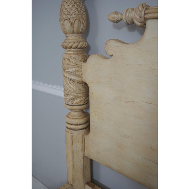 Spiral Twist King Size Painted 4 Post Bed For Sale - Image 11 of 18
