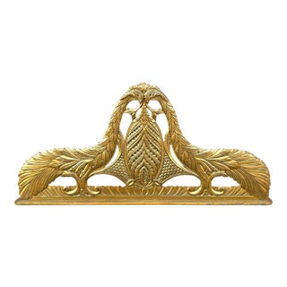 Antique 18th/19th Century 64.5" Long French Giltwood Architectural Pediment for Door/Window For Sale