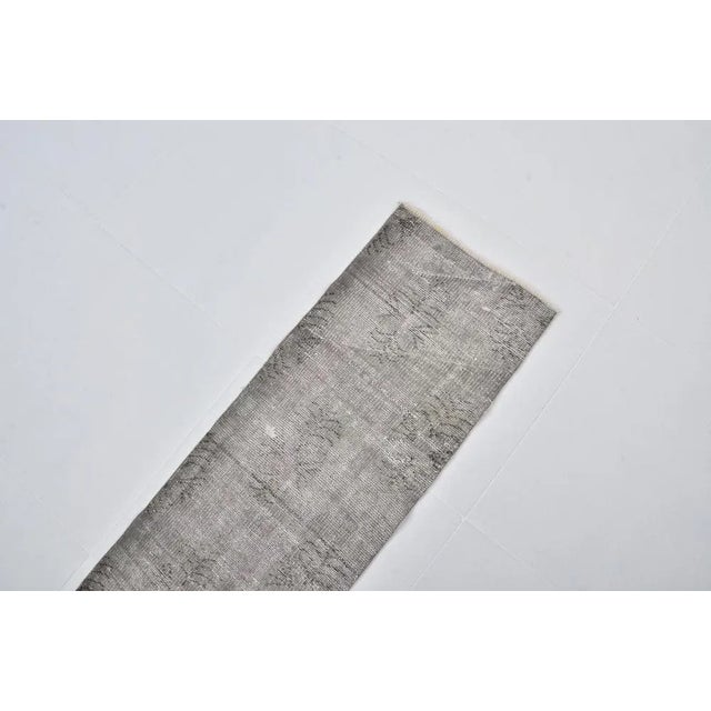 Narrow Hand-Knotted Oushak Runner For Sale - Image 5 of 11