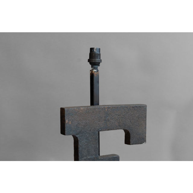 Cast Iron E Table Lamp, 1890s For Sale - Image 6 of 9