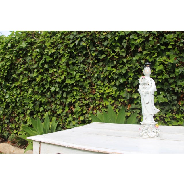 1960s 1960s Vintage Chinese Porcelain Figure of Guanyin For Sale - Image 5 of 13