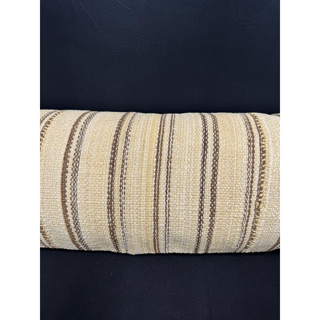 Contemporary Turkish Hemp Pillow Cushion Natural Beige Brown Cushion Cover 14x40 For Sale - Image 3 of 4