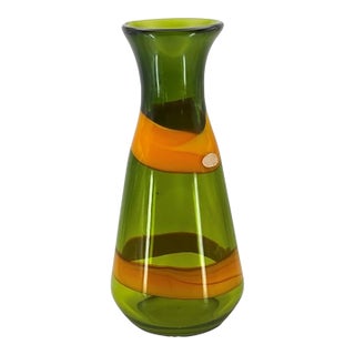 Arte Murano Icet Tall 12¾” Statement Vase (Vintage 1960s, Venezuela) Mid-Century Modern Art Glass For Sale