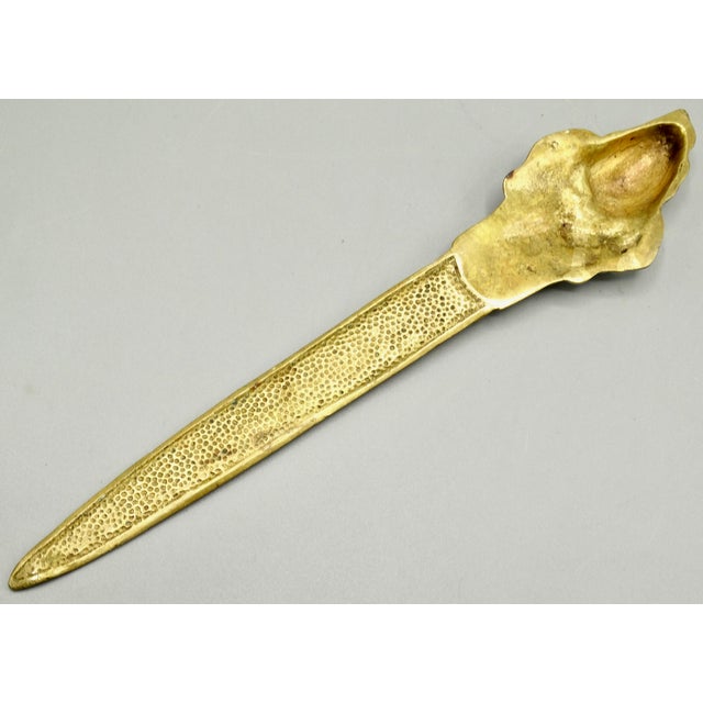 Brass Antique English Brass Pierrot Paper Knife Letter Opener For Sale - Image 8 of 8