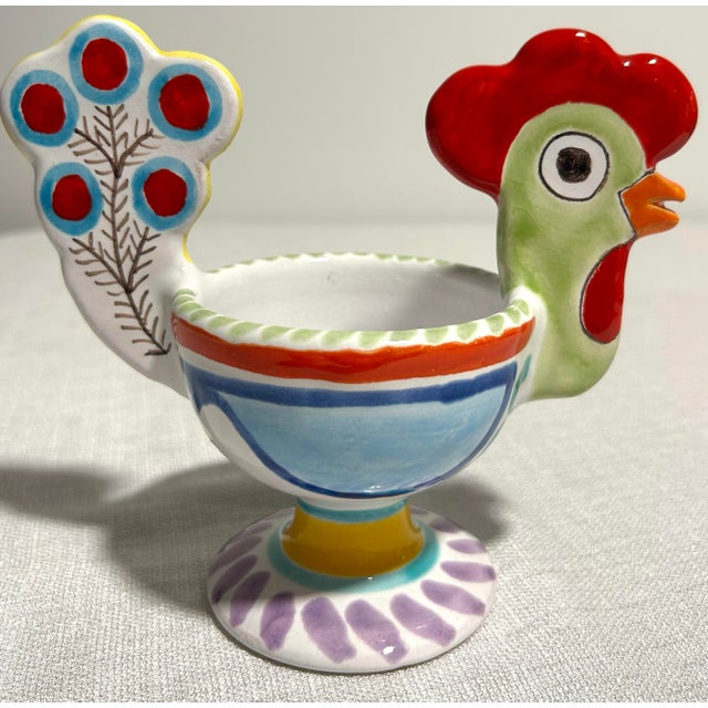 Mid-Century Modern Mid 20th Century Italian DeSimone Hand Painted Ceramic Chicken Compote For Sale - Image 3 of 6