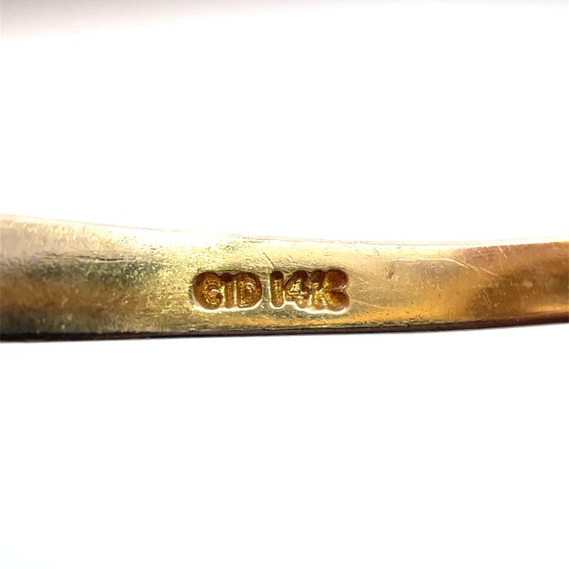 14k Yellow Gold Mushroom Ring With Studded Diamonds, Size 7.25 For Sale - Image 4 of 4