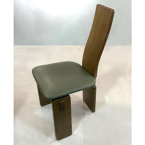 Vintage Sculptural High-Back Dining Chairs in Oak, 1970s, Set of 4 For Sale - Image 13 of 18