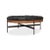 Wood Modern Black Leather Cocktail Ottoman For Sale - Image 7 of 15
