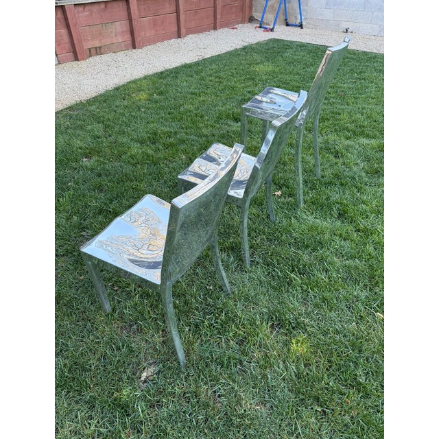 Philippe Starck for Emeco Hudson Polished Aluminum Chairs – Set of 2 Dining + 1 Bar Height For Sale - Image 11 of 17