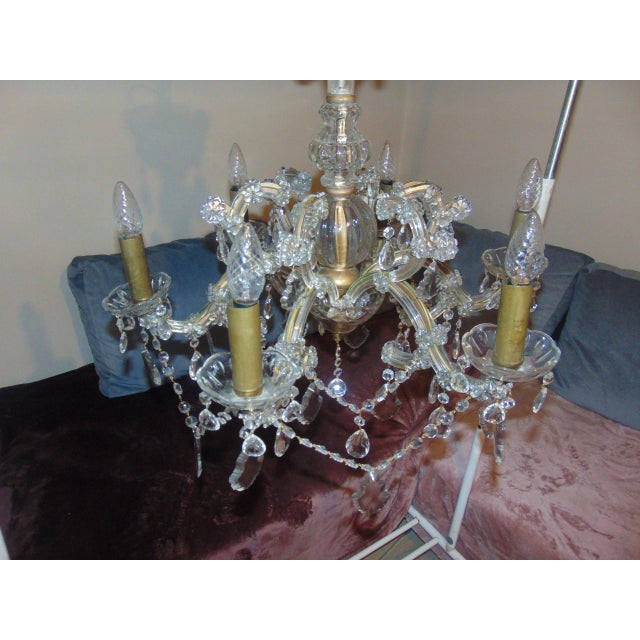 Vintage Crystal Glass Chandelier For Sale - Image 3 of 14