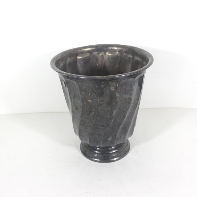 Large Vintage Silver Plated With Swirl Champagne Pail Wine Cooler Ice Bucket For Sale - Image 4 of 7