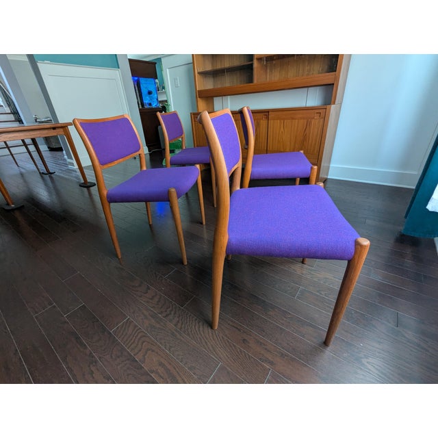 Set of 6 Vintage Danish Modern Teak Dining Chairs (Attributed 4 Niels Møller, 2 Kai Kristiansen) For Sale In Atlanta - Image 6 of 18