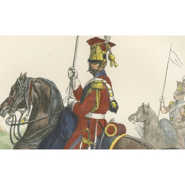 Mid 19th Century Chevau-Légers Lanciers, Imperial Guard Cavalry, 1843, Paper For Sale - Image 5 of 9