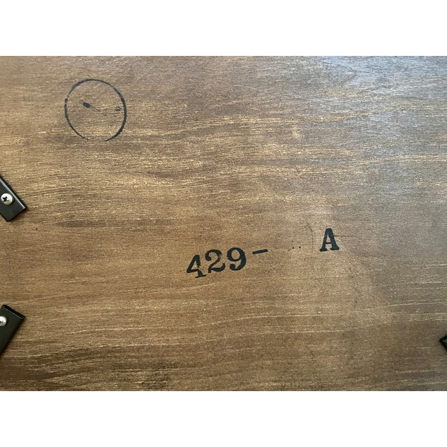 1960s Mid Century Modern Tea Table W/Wood Top & Brass Legs For Sale - Image 9 of 9