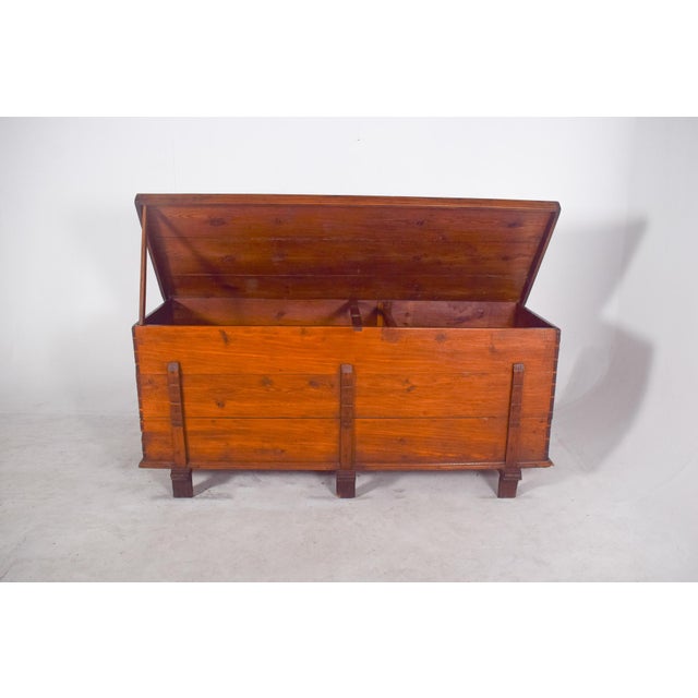 Brown Large Portuguese Pine Chest, 1890s For Sale - Image 8 of 11