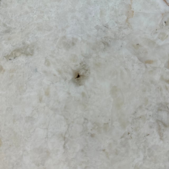 1960s Mid Century Modern Wrought Iron Round Marble Top Cafe Table For Sale - Image 5 of 9