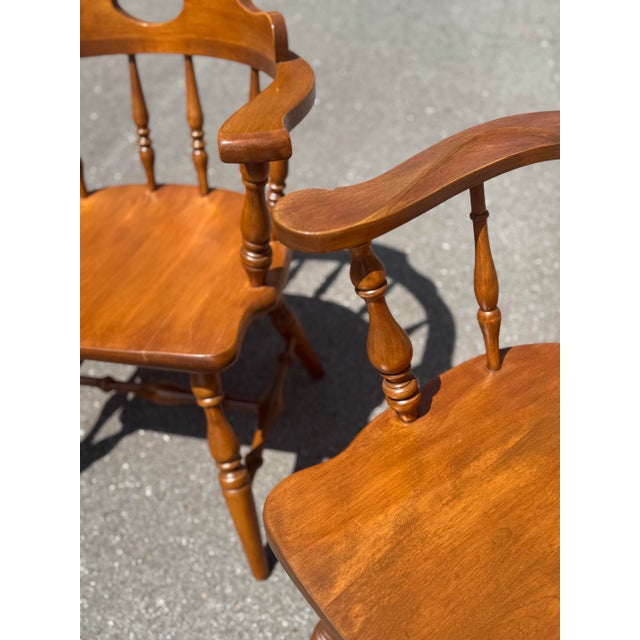 Late 20th Century Late 20th Century Ethan Allen Dining Chairs, Set of 5 For Sale - Image 5 of 11