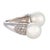 French Vintage Cultured Pearl Diamond 18k White Gold Toi Et Moi Ring, Size 6.5 For Sale - Image 4 of 6