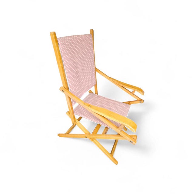 Foldable deck chair / 1950s Height 95 Width 55 Depth 60 cm