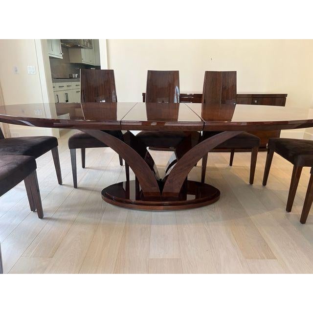 Contemporary Italian Oval Dining Table & 8 Chairs Chairish
