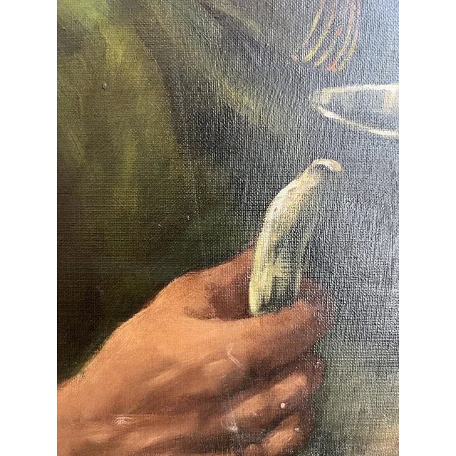 I. Tomig, L'homme et la chope de bière, Oil on Canvas, Framed For Sale - Image 8 of 12