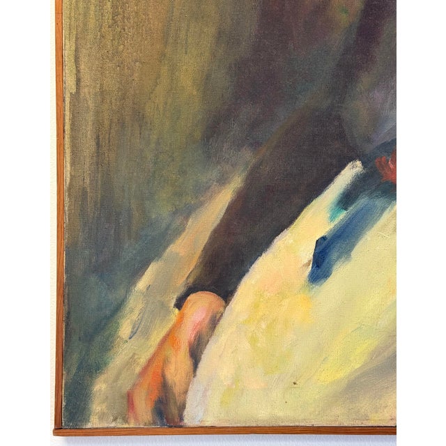 Wood Framed Original Painting on Canvas - Portrait of a Girl For Sale - Image 4 of 6