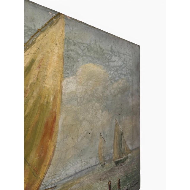 Charming 19th/20th Century French Impressionist Maritime Seascape – Oil on Canvas For Sale - Image 10 of 15