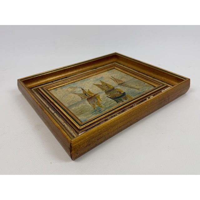 Bergmann, Boats, Oil on Board, 1900s, Framed For Sale - Image 4 of 9