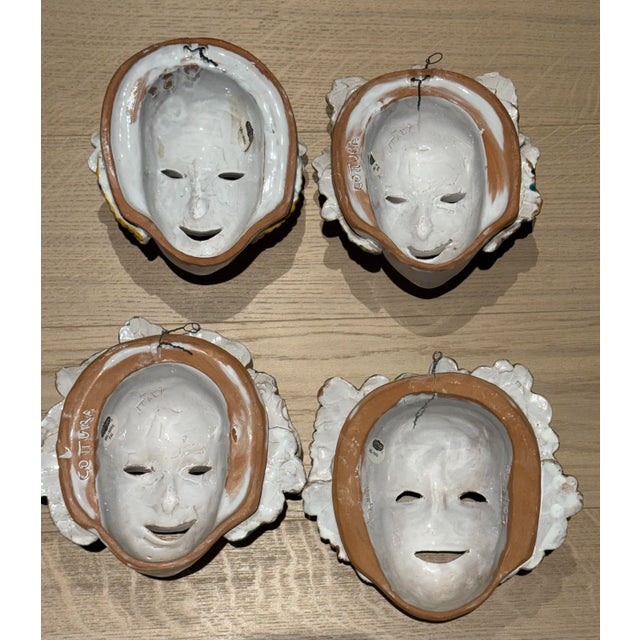 Italian 1960s Cottura Made in Italy 4 Seasons Ceramic Faces For Sale - Image 3 of 4